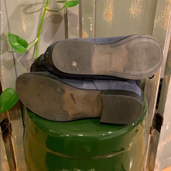 Aldo indigo blue suede lace up and zip up boots - Picture 9 of 9